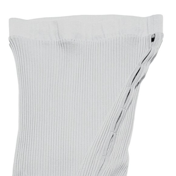 NEW Zara Women's LONG RIBBED SKIRT Greyish - Picture 13 of 13